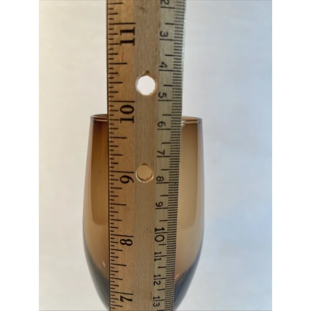 Pier 1 Brown Fluted Crackle Stem Wine Glass 9⅛